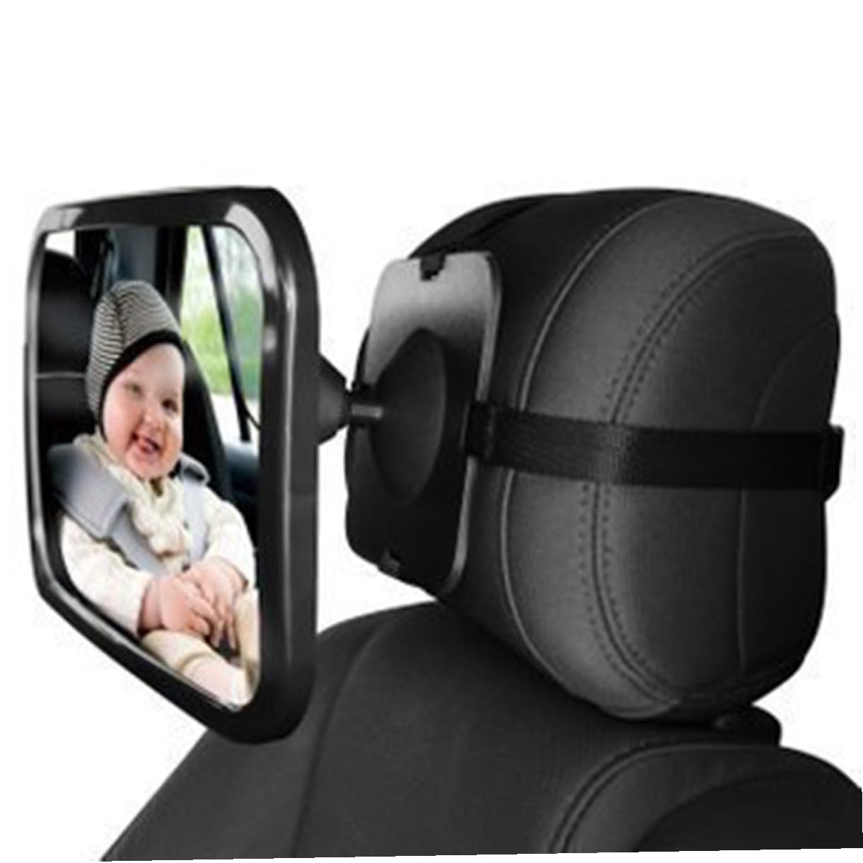 Specchio per Auto per Ragazzo Ragazza Regolabile a 360 Gradi Nero | Installazione e Rimozione Rapide, Vetro e Plastica, Accessorio per Guida