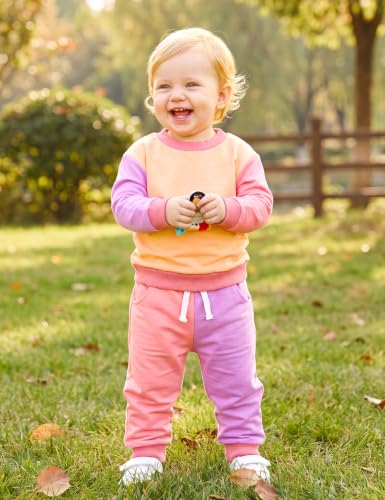 Image of Gnainach Baby Girls Clothes 2 Piece Sweatshirt Toddler Fall Winter Outfit | Long sleeve sweatshirt,Soft,cozy fabric for everyday fall and winter outfits