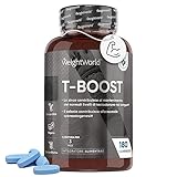 Perché scegliere l'integratore testosterone di WeightWorld? - Il nostro T-Boost è adatto a chi segue una dieta vegana, senza glutine e senza lattosio. Riceverai 180 compresse con maca nera peruviana e estratto di fieno greco per una fornitura di 6 mesi. La dose consigliata è di 1 compressa al giorno, da assumere preferibilmente durante un pasto.
