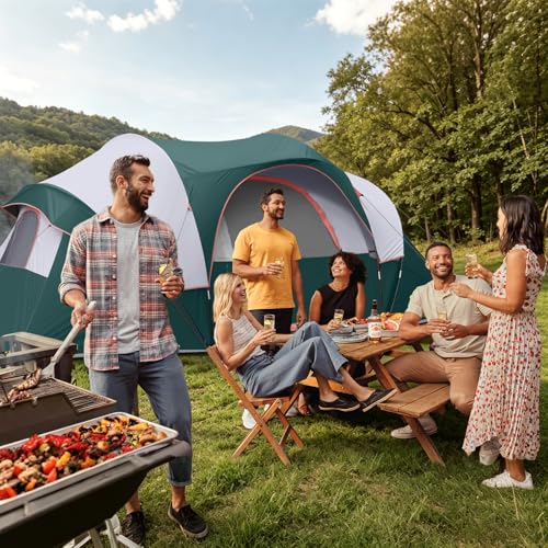 Carpa para camping HG para 10 personas impermeable tipo domo familiar miniatura 6