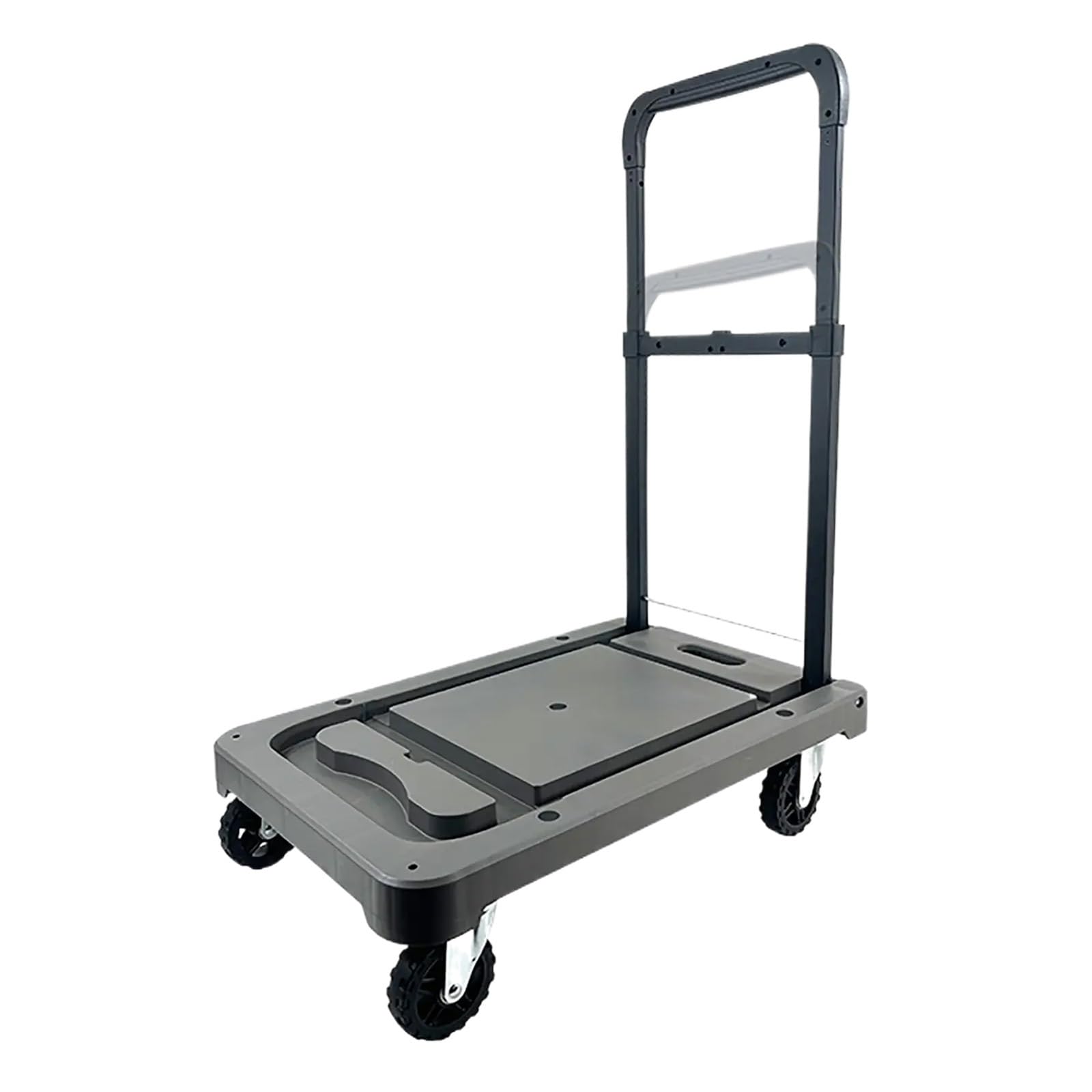 Plattenwagen Transportwagen, Faltbarer Push-Pull-Pritschenwagen, 150 Kg Tragkraft, mit Verstellbarem Griff, Geeignet für Den Privaten und Gewerblichen Gebrauch(Gray)