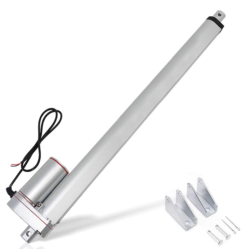 ECO-WORTHY 12V 16 Inch Stroke Linear Actuator 330lbs Maximum Lift with Mounting Brackets (12VDC 16 inch (400mm))