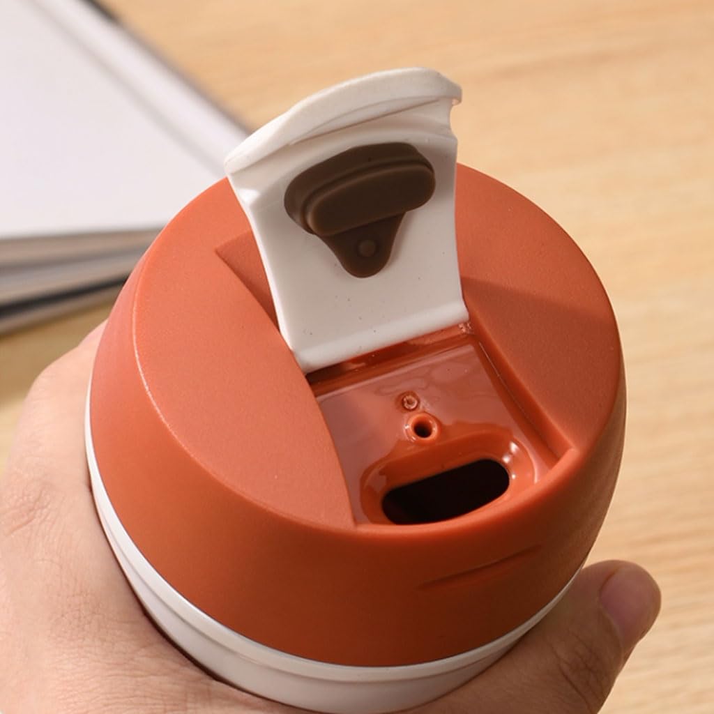 große kapazität 320 ml/10,8 oz Edelstahl-Trinkbecher mit Deckel, Kleiner Kaffee-Isolierbecher, tragbarer Taschenbecher, Outdoor-Reisebecher solide