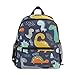 OREZI Dinosaur Pattern Preschool Backpack with Chest Strap,Mini Toddler Backpack with Name Tag Daycare Toy Bag for Boys Girls,10 x 4x 12 Inches