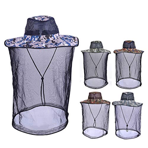 FAVOMOTO Mosquito Head Net Hat Safari Hat Chapéu de Sol Malha Véu Chapéu de Balde Chapéu de Proteção