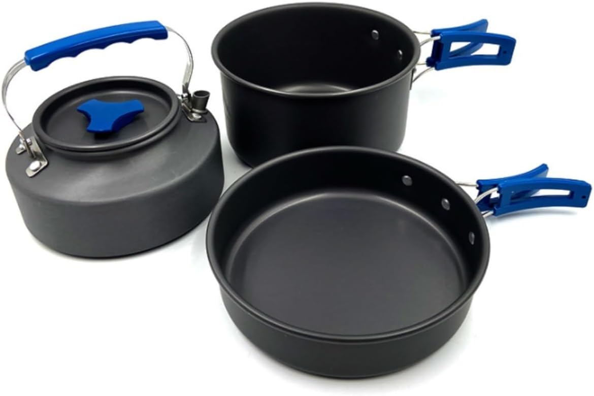 Camping Kitchen Utensil Outdoor Pot Set Teapot Combination Plus Teapot Outdoor Fishing Camping Cooking Utensils for Outdoor Cooking