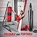 Yes4All 150lbs Portable Heavy Bag Stand, Easy Foldable Heavy Boxing Bag Stand with Lock Pins, Adjustable Height Punching Bag Stand