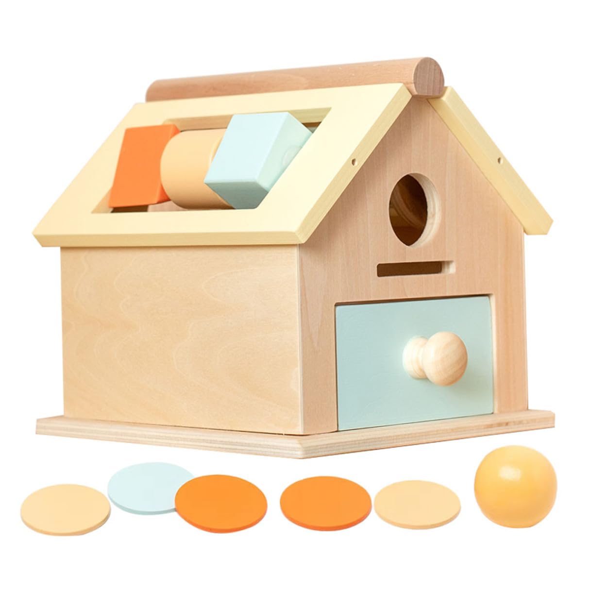 Mikinona Juguete Educativo Montessori de Madera para Bebés de 1 a 3 Años, Caja de Monedas Segura para Entrenamiento de Habilidades Motoras Finas en Educación Temprana