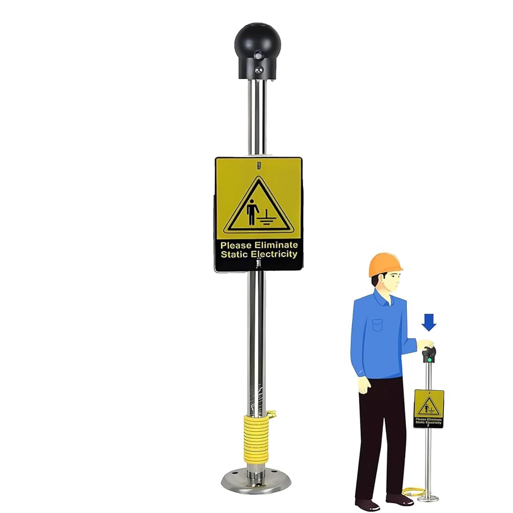 GAENZA Industrial Explosion-Proof Touch Static Discharge Ball, Human Body Static Elimination Releaser with Sound And Light Alarm, for Dust-Free Workshop, Dangerous-Goods-Terminal, Gas-Station