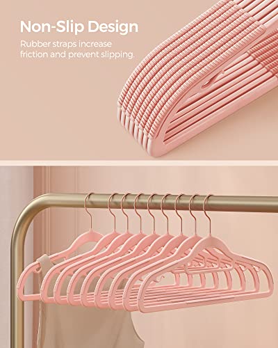 image for SONGMICS Pack of 50 Coat Hangers, Space-Saving Plastic Clothes Hangers