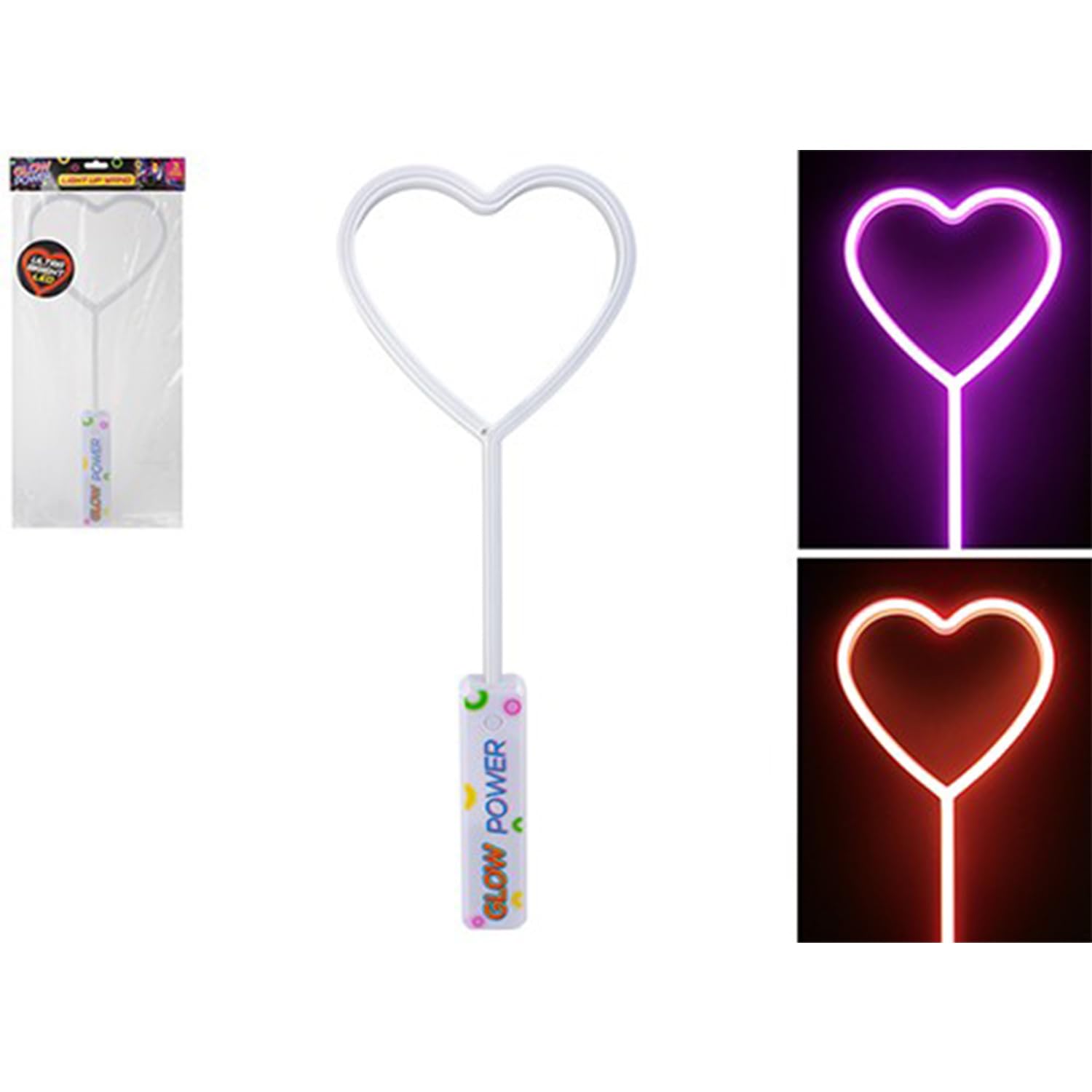 Assorted Colours Light Up Heart Wand (1 Pc.) - Fun & Magical Toy, Perfect for Birthdays Parties, Festivals, Concerts, Playtime, Party Favor, & Gift for Kids