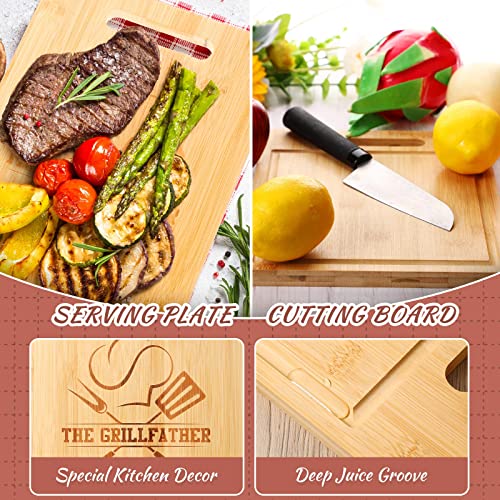 Nuenen 7 Pcs Dad Gifts Set Including 1 Pcs Dad Cutting Board 1 Pcs Apron For Men 5 Pcs Father Bamboo Spoons Utensils For Papa Stepfather Godfather Father's Day Dad Birthday Gift From Son And Daughter #TOP4