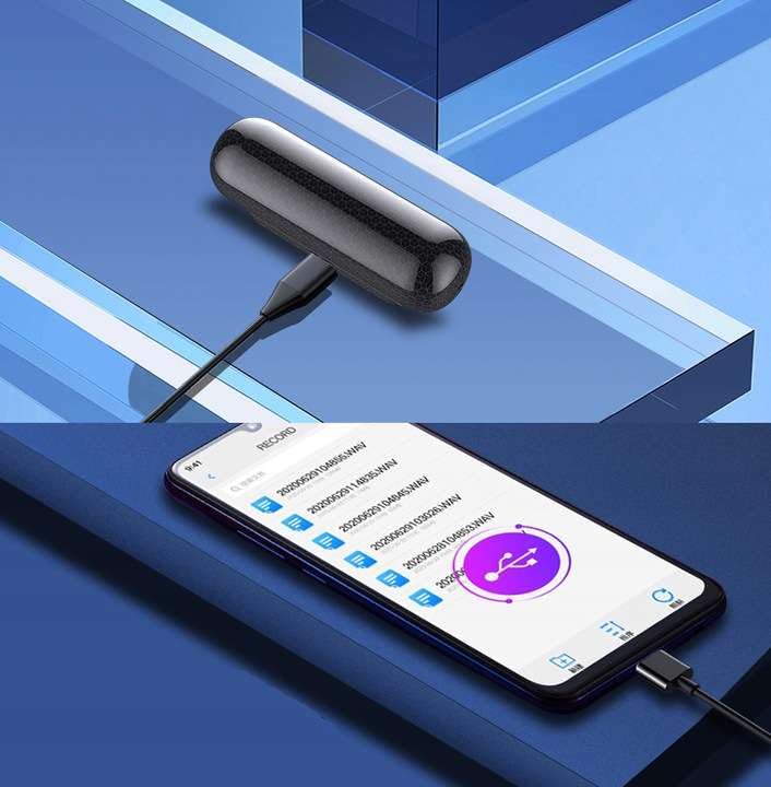 Cyfrowy dyktafon Q77 | przenośny dyktafon USB 32GB z magnesem | rejestrator dźwięku z aktywacją głosu, HD 192kbps, bateria 3000mAh, do 500 godzin nagrywania