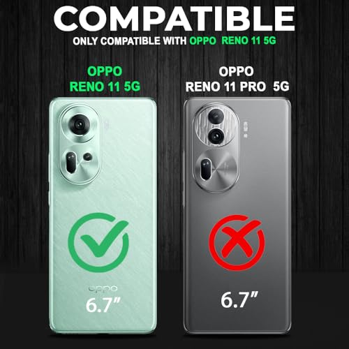 Image of AESTMO Tough Armor Oppo Reno 11 5G Bumper Back Case Cover | Ring Holder & Sliding Camera Shield Cover | 360 Degree Protection Back Case Cover for Oppo Reno 11 (Black) - Polycarbonate