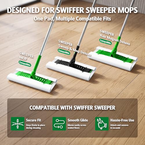 Image of AIR U+ Wet Pads Refill for Swiffer Sweeper Wet Mopping Cloth, Unscented Disposable Floor Cleaning Wipes, 30 Count