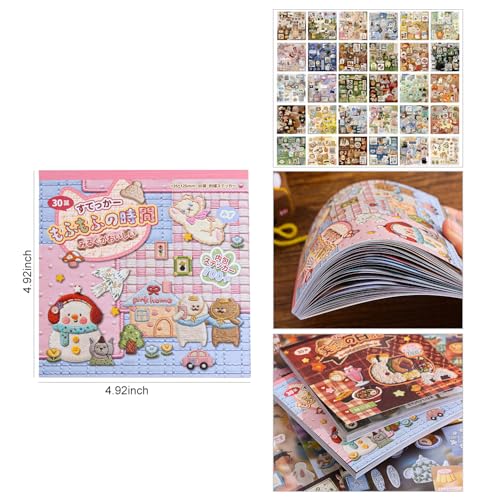Image of Girl's Japanese Retro Sticker Book, 700+ Kawaii Old Showa Style Embroidered Stickers, Cute Animal Theme for DIY Scrapbooking Journaling Handbook Decoration