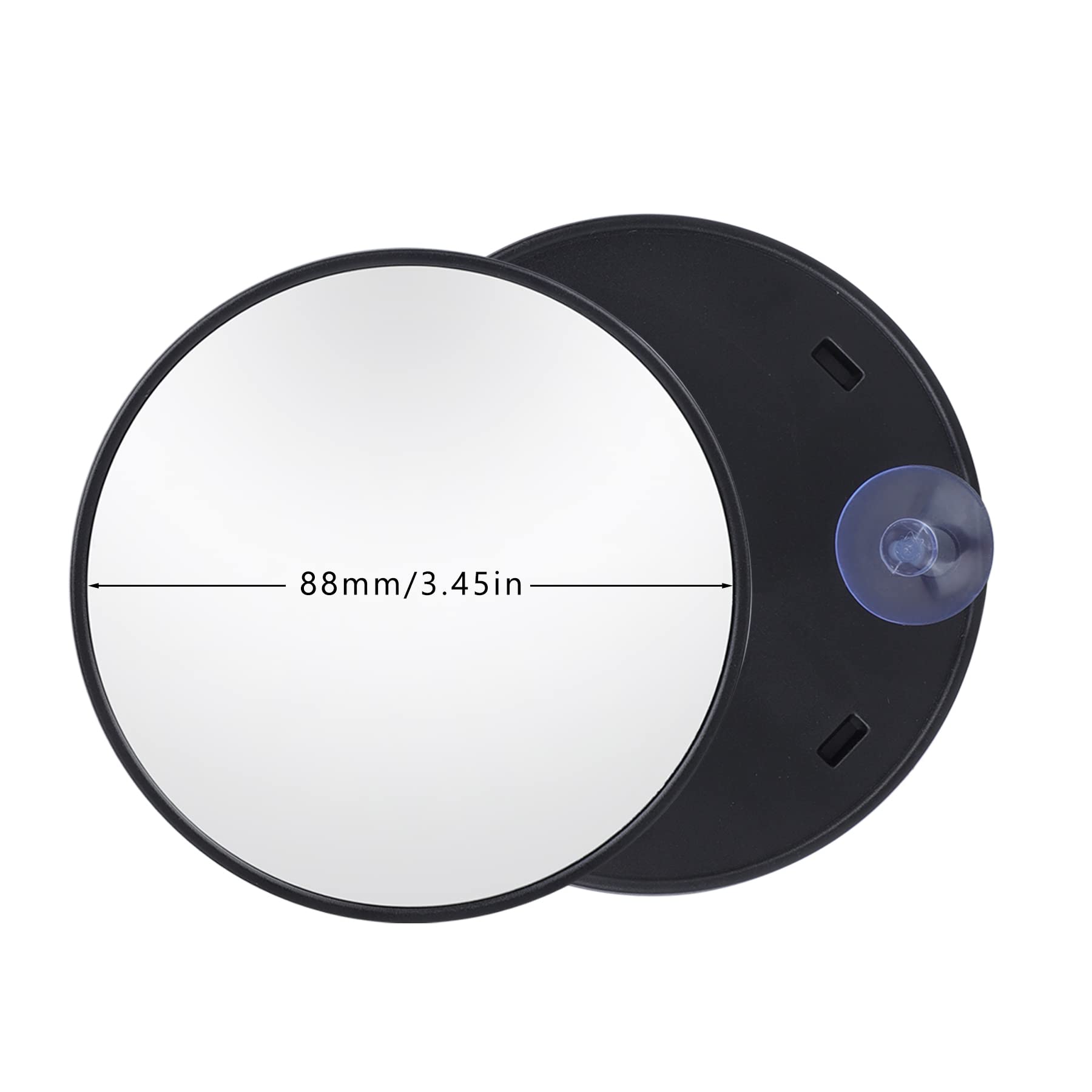 2 Pièces Miroir Grossissant à Ventouse 15x 10x Miroir Maquillage Petit Miroir Grossissant（88mm）