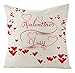 ANAZOZ Funda Cojin 50 x 50,Cojin Funda Blanco Rojo,Corazón Valentine's Day Lino Funda Cojines Fundas de Cojines Sin Relleno