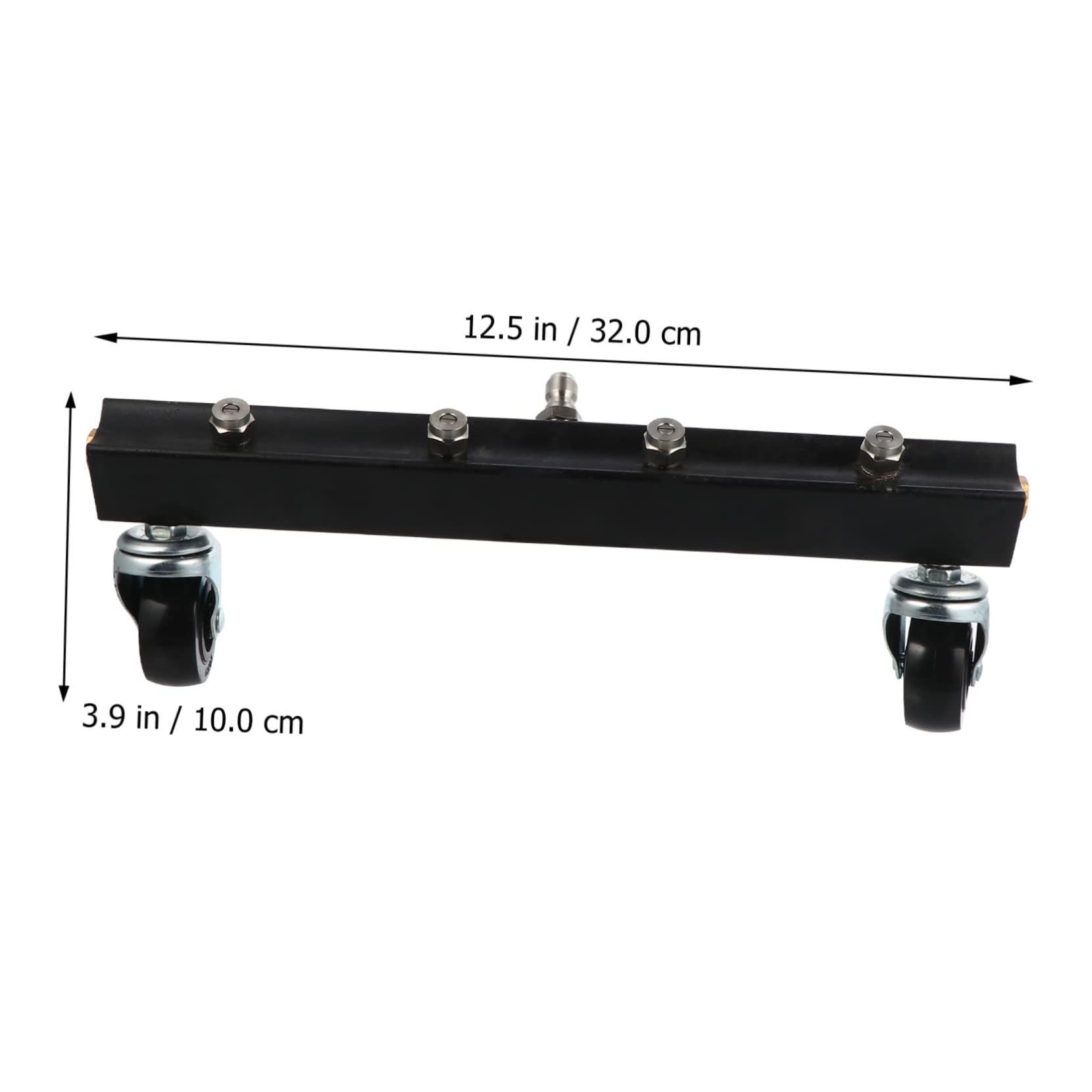 Hemobllo Cepillo para Hidrolavadora de Chasis Liberación Rápida 1/4 | Acero Inoxidable y Latón, Negro, Limpieza de Suelo y Bastidor de Coche, Remolque y Vehículo Comercial