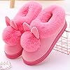 YILANLAN Bunny cotton slippers men and women winter indoor warm home plush slippers rabbit shoes animal slippers (Pink, Adult, Women, 3, Numeric Range, UK Footwear Size System, 4, Medium) #1