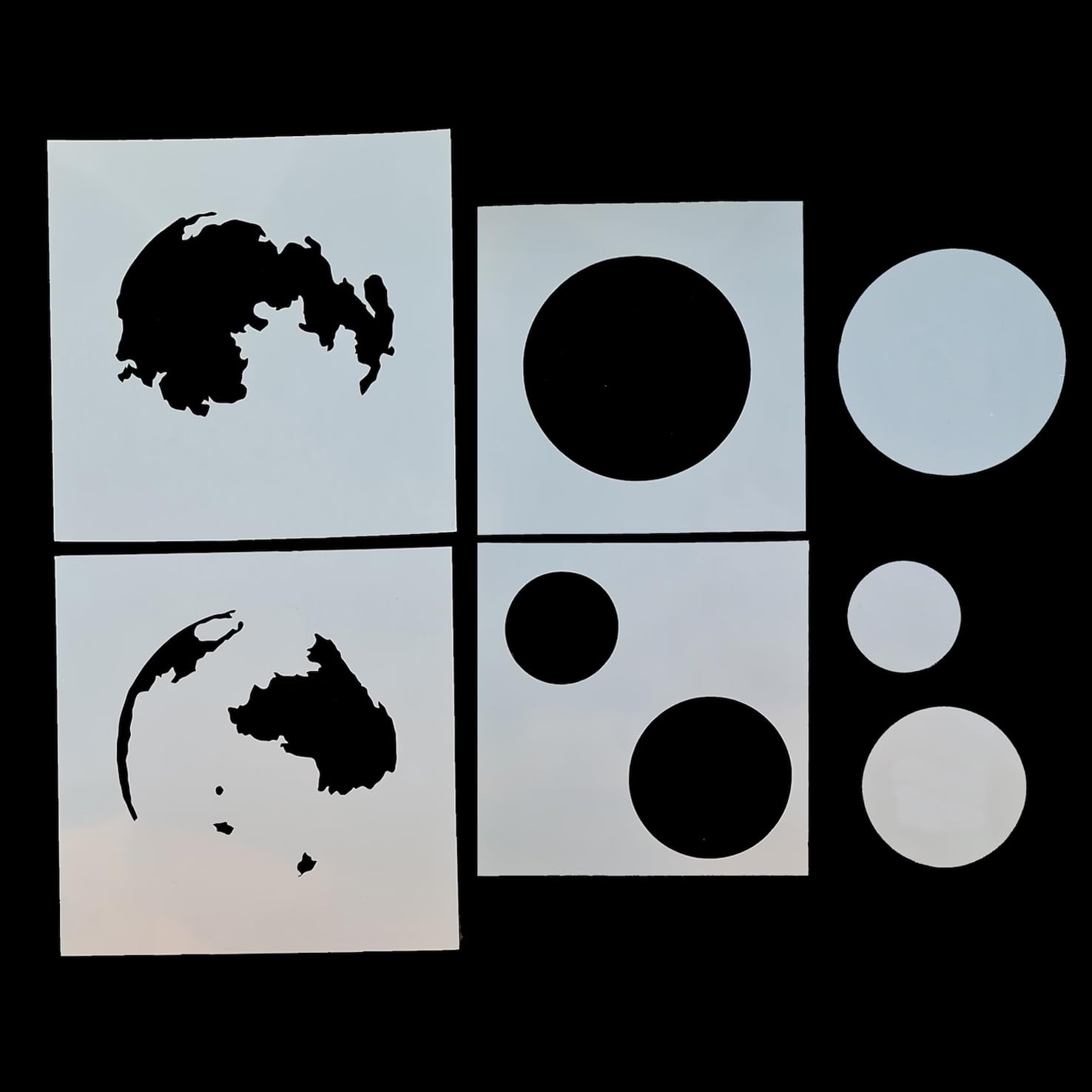 Moon Layering Stencil Set – 4-Piece Reusable Moon Template for Crafts, Painting & Drawing – Inner & Outer Masks for Card Making, Scrapbooking, Wall Art and DIY Projects.