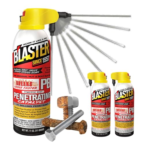 (2-Pack) PB Blaster Penetrating Catalyst with PowerStraw (11 oz Each) | Rust Penetrant Oil for Stuck Bolts & Nuts | Precision Spray Loosens Rust Corrosion Protection | Original PB Blaster Formula