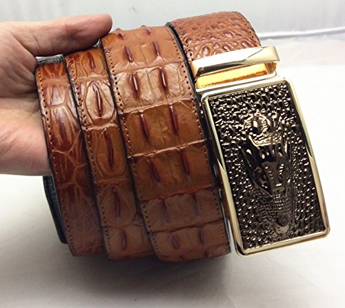 Men's Alligator Pattern Genuine Leather Ratchet Belts For Men With Automatic Buckle4