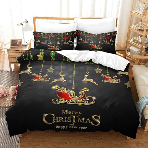 Parure de lit de Noël imprimé 3D housse couette double 200x200