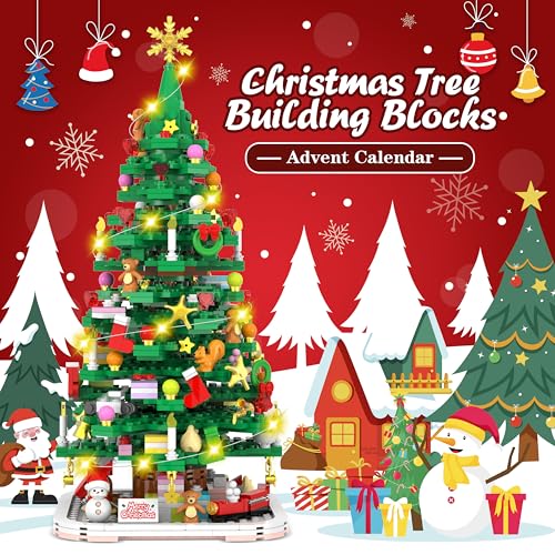 Qifun BB60987 Advent Calendar 2024 Christmas Tree Building Toy Set thumb #1