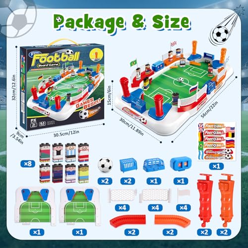 Soccer Board Game for Kids: Mini Foosball Table Game with Figures- Interactive Soccer Gifts Toys for 3 4 5 6 7 8-12 Year Old Boys Indoor Family Party,Perfect Christmas Birthday Gifts for Kids Age 4-10