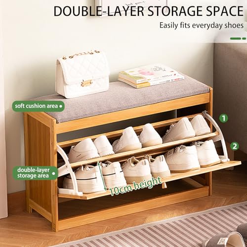 Banc de rangement en noyer haut de gamme avec assise confort et vrai rotin