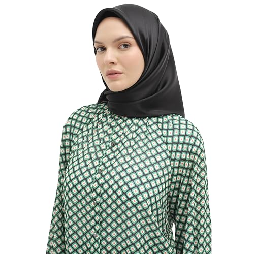 Luxury Hijab Scarf for Women - Lightweight, Durable, Wrinkle-Resistant, Soft & Breathable Polyester Fabric Black