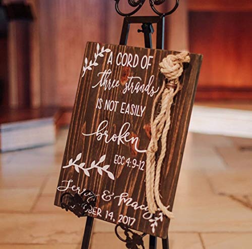 Adonis554Dan A Cord of Three Strands Signs Alternative Wedding Unity Signs Tie The Knot CeremonyStrand of Three Cords Signs Unity Cord Wedding Signs 12x16