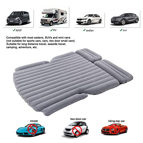 EVGATSAUTO Colchão de ar para campismo, cama inflável portátil de 1,75 m x 1,35 m com bomba de dormi