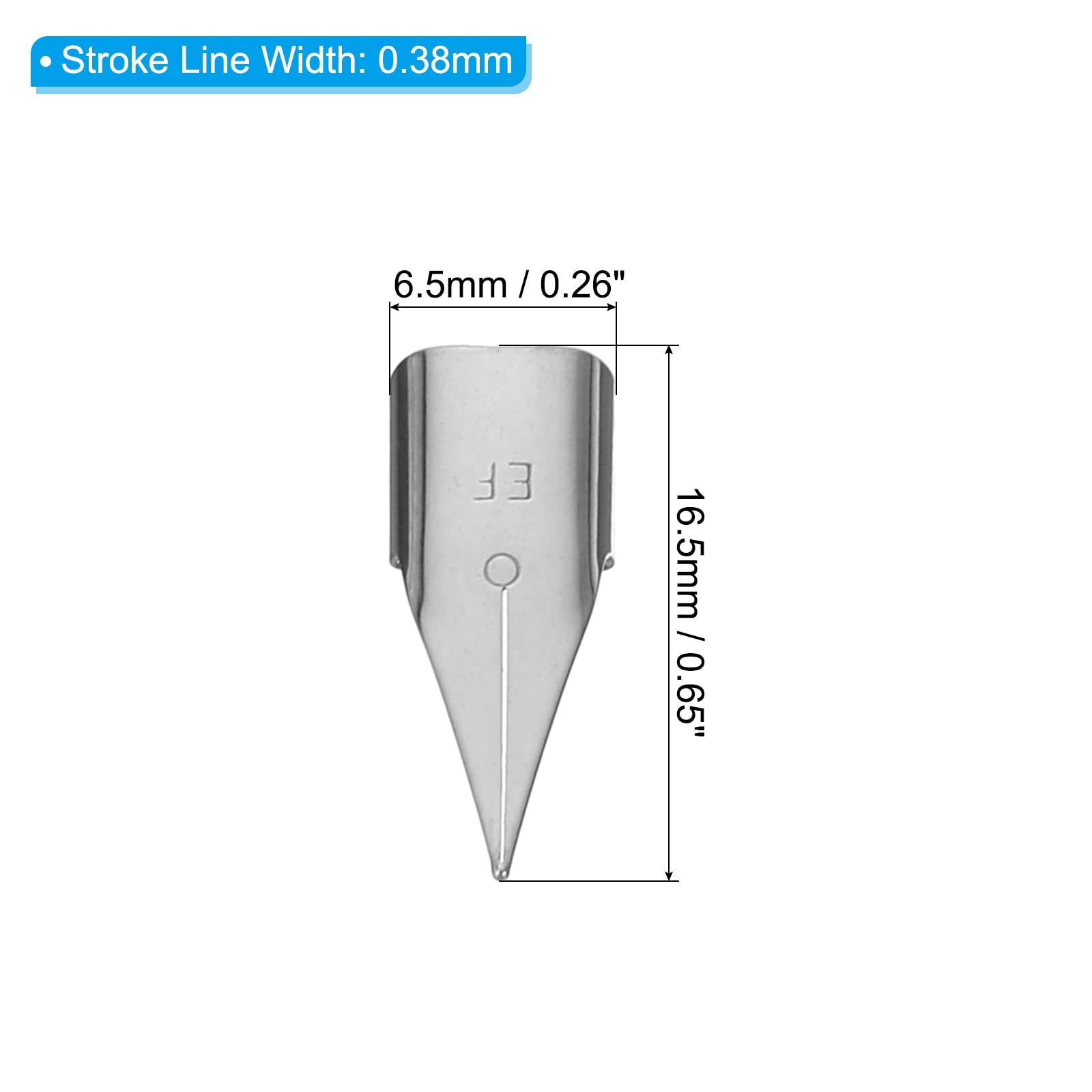 PATIKIL 4 Size Line Width Fountain Pen Nib Replacement, 8 Pack 304
