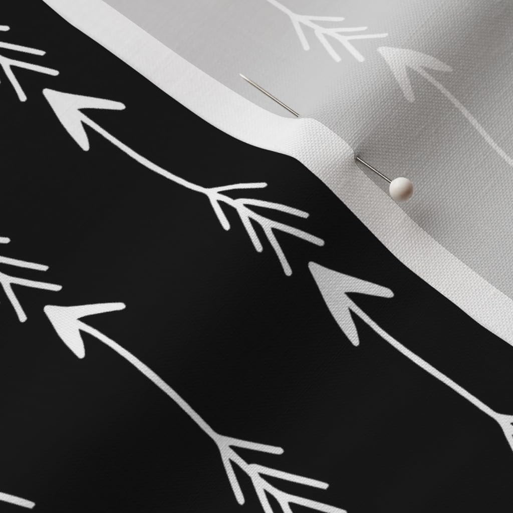 Spoonflower Fabric - Arrow Black White Nursery Simple Arrows Scandi Printed on Petal Signature Cotton Fabric by The Yard - Sewing Quilting Apparel Crafts Decor