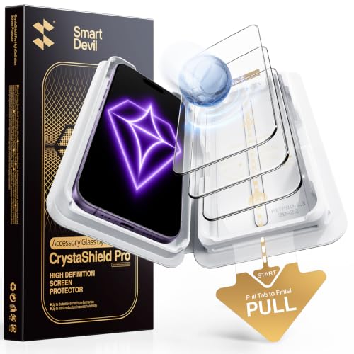 Image of SMARTDEVIL 3 Pack Accessory Glass by Corning Screen Protector for iPhone 17, HD Clear 9H+ Tempered Glass, Max-Reinforced Shatterproof, SmartPull Bubble-Free Install, Face ID & Case-Ready