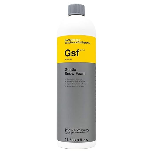 Koch-Chemie - Gentle Snow Foam - pH Neutral Pre-Cleaning; Works With Foam Cannons & Sprayers; Manual Washing Shampoo; Safe on Existing Wax & Sealed Surfaces; Unique Cherry Fragrance (1 Liter)