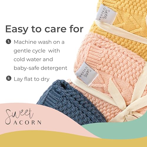 Image of Knit Baby Blanket in Cable Pattern, Organic Cotton Blankets for Crib or Stroller, Receiving Blankets - Dahlia Pink