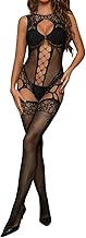 Women's Lingerie V Neck Underwear Lace One Piece Transparent with Garter Net Set Mesh Backless Underwear