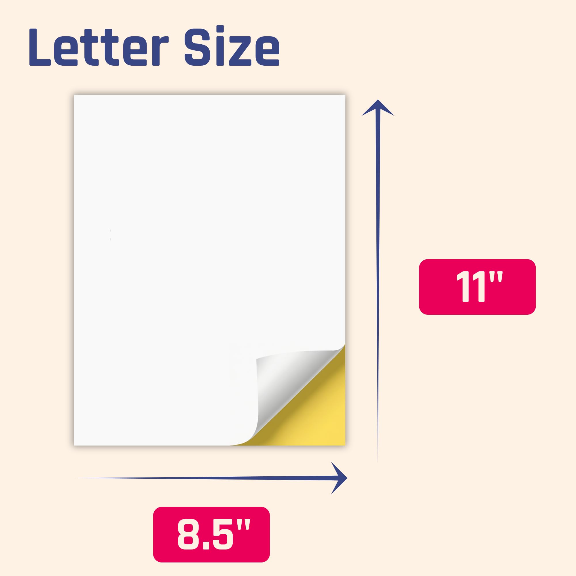Lot de 200 feuilles de papier autocollant blanc imprimable, impression laser/jet d'encre, mat, format lettre (21,6 x 27,9 cm)