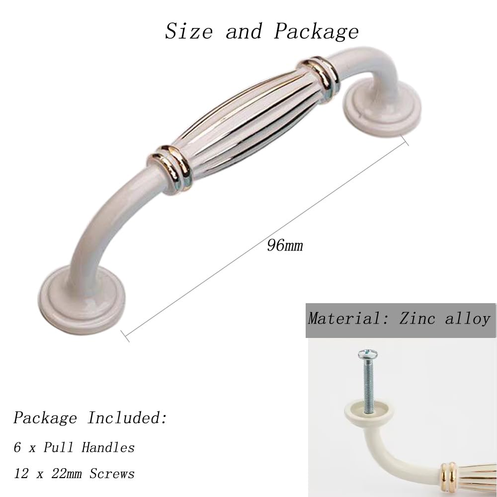 KanDery 6PCS Vintage Cabinet Handles, Chic Drawer Handles, Furniture Door Pull Handles, Antique Kitchen Cupboard Handles - Image 2