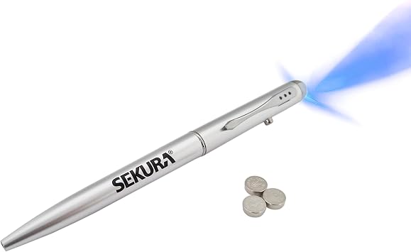 Sekura Counterfeit Money Detector Checker Ballpoint Pen All in One UV Light Shop Retail Bank Cash Tester GBP EUR Pound Euro Notes