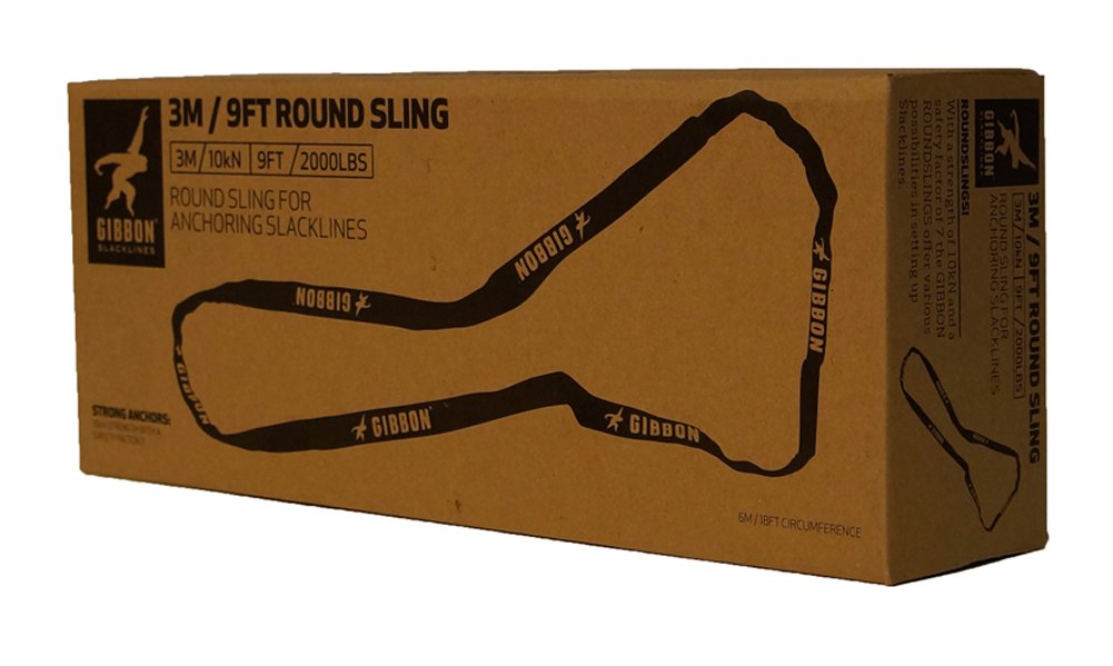 Gibbon Slacklines Round Sling Baumschlinge Rundschlinge 2 mtr., Länge: 200 cm (400cm) Anschlagpunkt für Tricklinen oder Longlinen, Breite 50 mm, Belastung: 1 Tonne mit Sicherheitsfaktor 7