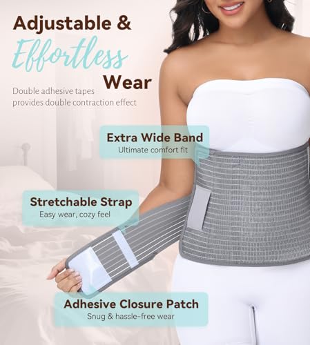 SHAPSHE Postpartum Belly Band Abdominal Binder Post Surgery C Section Belly Binder Post Partum Faja Waist Trainer Wrap2