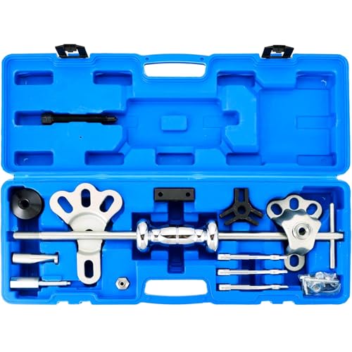DASBET 19PCS Slide Hammer Puller Set | 9-Way Internal External Puller Hub Puller Dent Hub Gear Puller Remover Set Wheel Hub Puller Dent Repair Kit