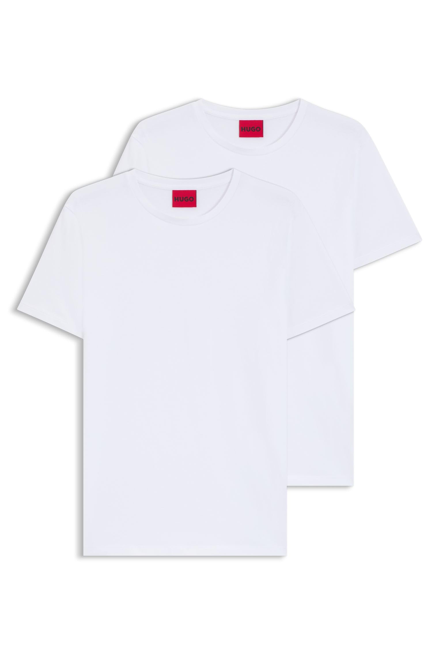 HUGO Herren Round T-Shirt, per Pack Weiß (White 100), Large (Herstellergröße: L)