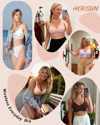 Image of HORISUN No Underwire Seamless Full Coverage Bras for Women Regular & Plus