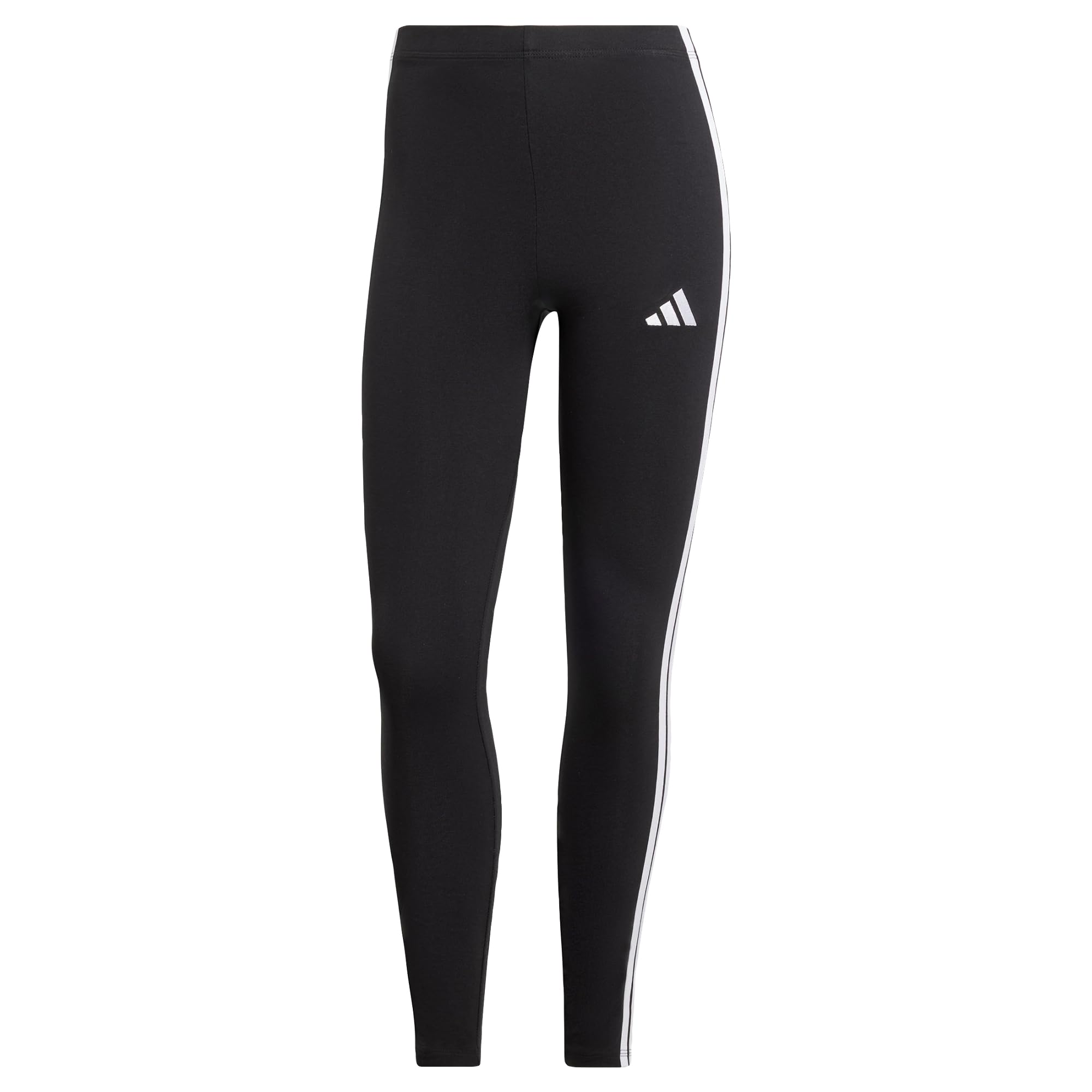 adidas Women's ESSENTIALS 3-STRIPES COTTON LEGGINGS, Black/White, XL