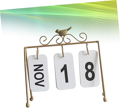 Miniatura 7 de Calendarios De Adviento 2023 Desk Calendar Iron Perpetual Calendar Vintage Desktop Calendar Flip Calendar for Desk Perpetual Table Flip Calendar